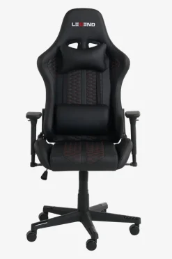 Gamer-stol NIBE sort kunstlæder/rød