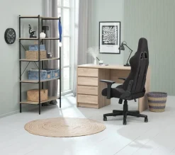 Gamer-stol NIBE sort stof/sort