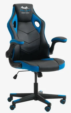 Gamer-stol VOJENS sort/blå kunstlæder/mesh