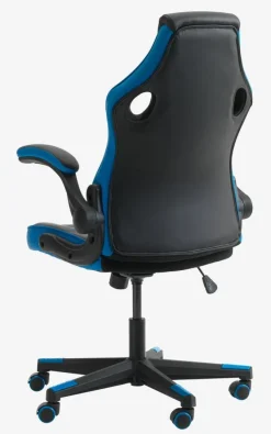 Gamer-stol VOJENS sort/blå kunstlæder/mesh