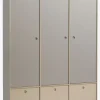 Garderobeskab ANNISSE 160x200 3 låger grå/natur