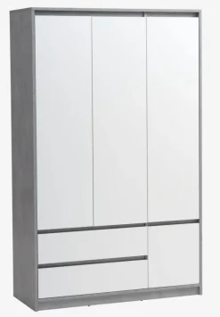 Garderobeskab BILLUND 119x193 hvid/beton
