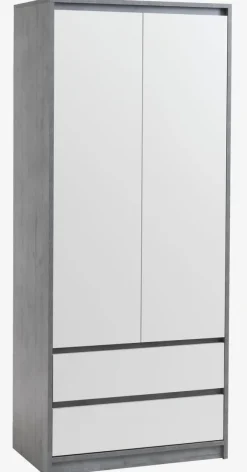Garderobeskab BILLUND 80x193 hvid/beton