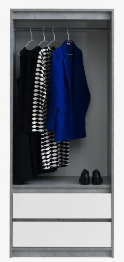 Garderobeskab BILLUND 80x193 hvid/beton