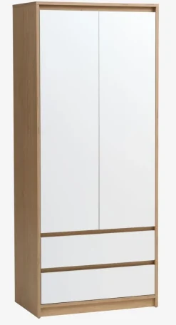 Garderobeskab BILLUND 80x193 hvid/eg