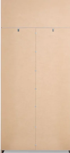 Garderobeskab FANDRUP 97x176 2 låger 3 skuffer lys egefarve