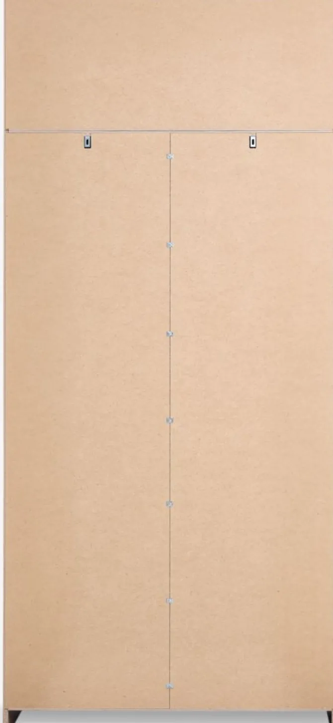 Garderobeskab FANDRUP 97x176 2 låger 3 skuffer lys egefarve