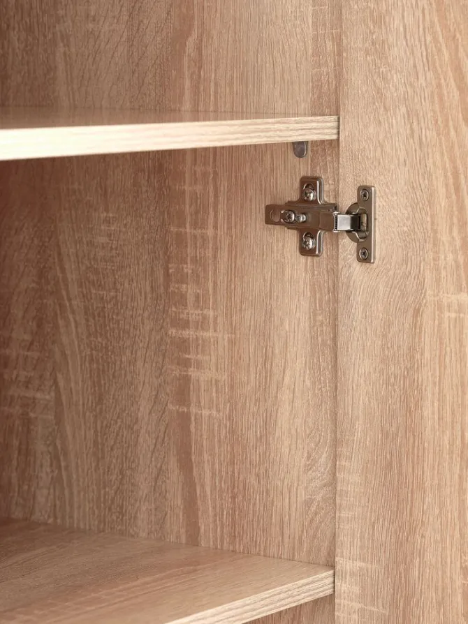 Garderobeskab FANDRUP 97x176 2 låger 3 skuffer lys egefarve