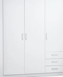 Garderobeskab FANDRUP 145x176 3 låger 3 skuffer hvid