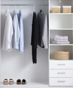 Garderobeskab FANDRUP 145x176 3 låger 3 skuffer hvid