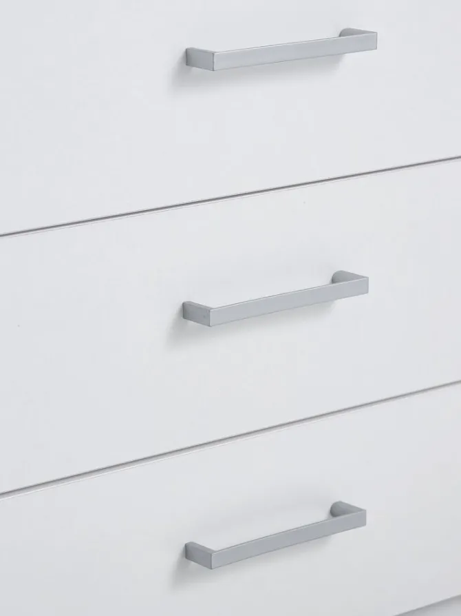 Garderobeskab FANDRUP 145x176 3 låger 3 skuffer hvid