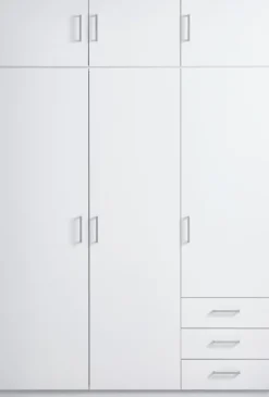 Garderobeskab FANDRUP 145x176 3 låger 3 skuffer hvid