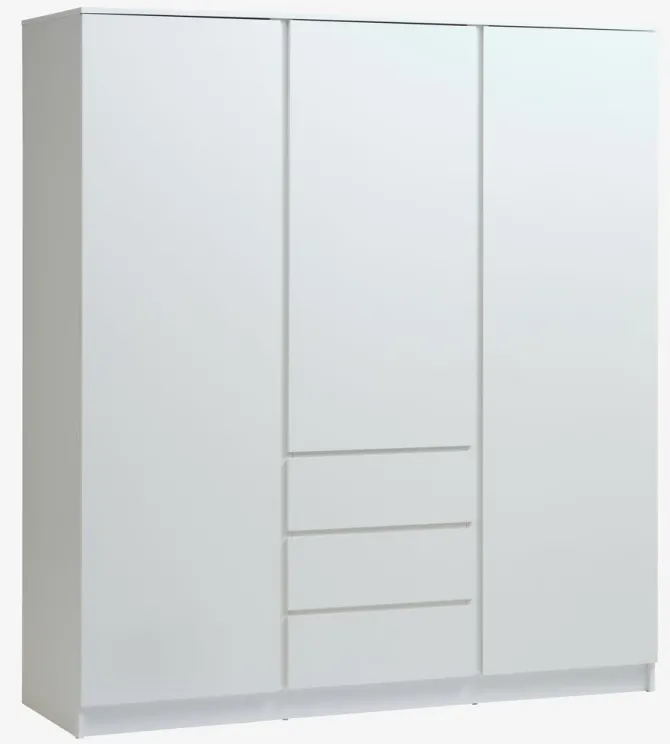 Garderobeskab LIMFJORDEN 180x200 kombi hvid