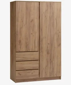 Garderobeskab LIMFJORDEN 120x200 kombi naturlig egefarve