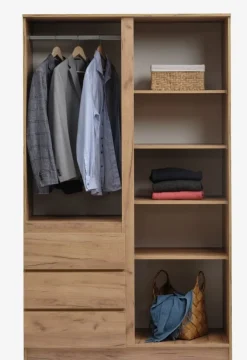 Garderobeskab LIMFJORDEN 120x200 kombi naturlig egefarve