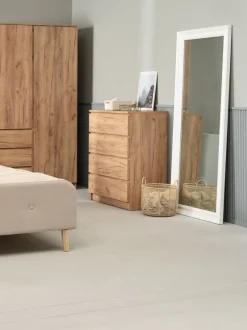 Garderobeskab LIMFJORDEN 120x200 kombi naturlig egefarve