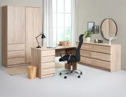 Garderobeskab LIMFJORDEN 120x200 kombi lys egefarve