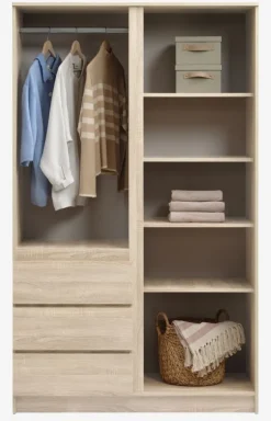 Garderobeskab LIMFJORDEN 120x200 kombi lys egefarve