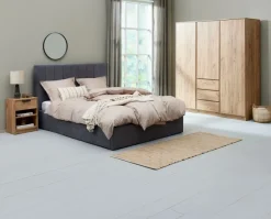 Garderobeskab LIMFJORDEN 180x200 kombi naturlig egefarve