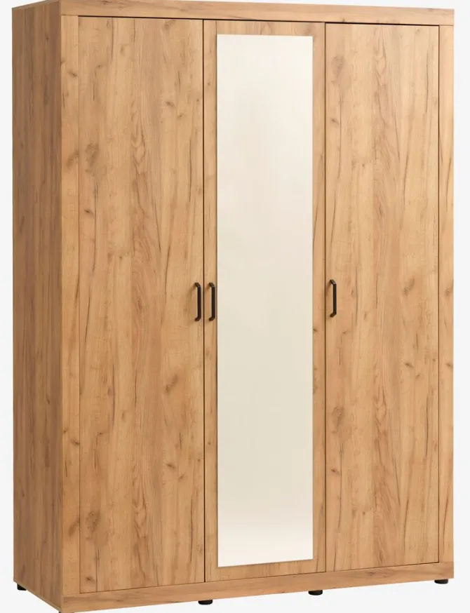Garderobeskab LINTRUP 157x220 3 låger egefarve