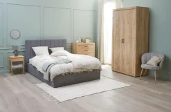 Garderobeskab LINTRUP 109x220 2 låger egefarve