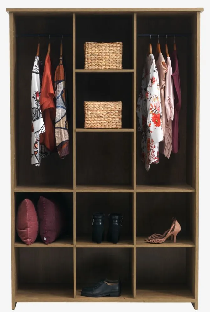 Garderobeskab MANDERUP 128x199 3 låger vild eg farve