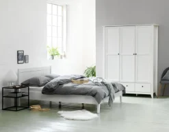 Garderobeskab NORDBY 150x200 3 låger 3 skuffer hvid