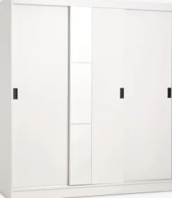 Garderobeskab ODDER 179x201 3 skydedøre m/spejl hvid