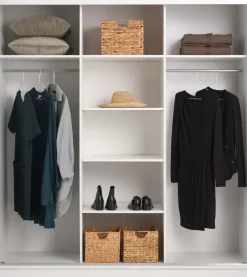 Garderobeskab ODDER 179x201 3 skydedøre m/spejl hvid