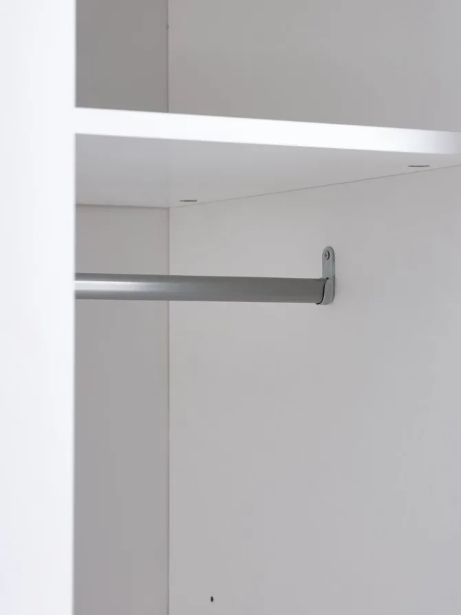 Garderobeskab ODDER 120x201 2 skydedøre m/spejl hvid