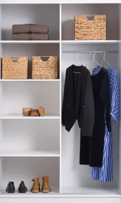 Garderobeskab ODDER 120x201 2 skydedøre m/spejl hvid