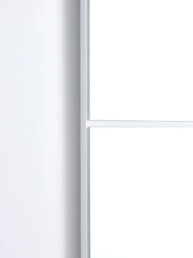 Garderobeskab ODDER 120x201 2 skydedøre m/spejl hvid