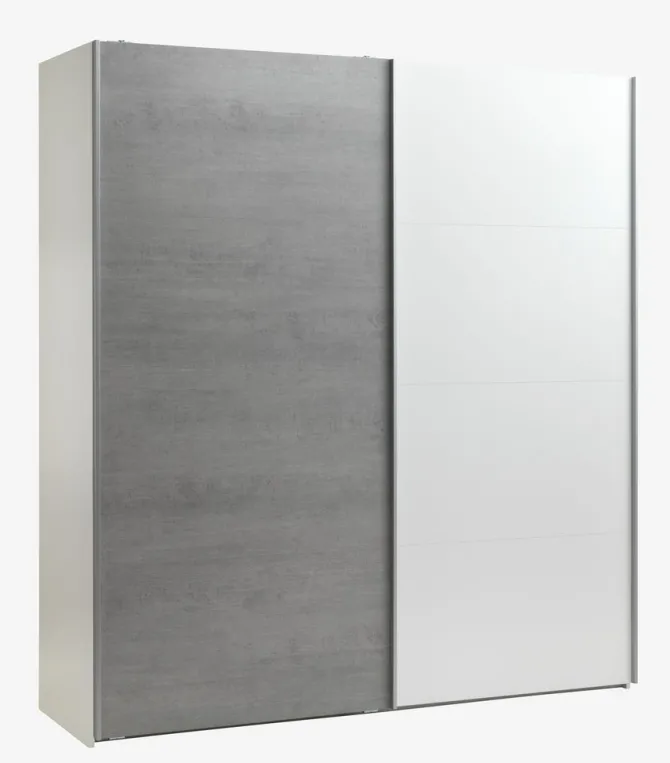Garderobeskab TARP 202x221 beton/hvid