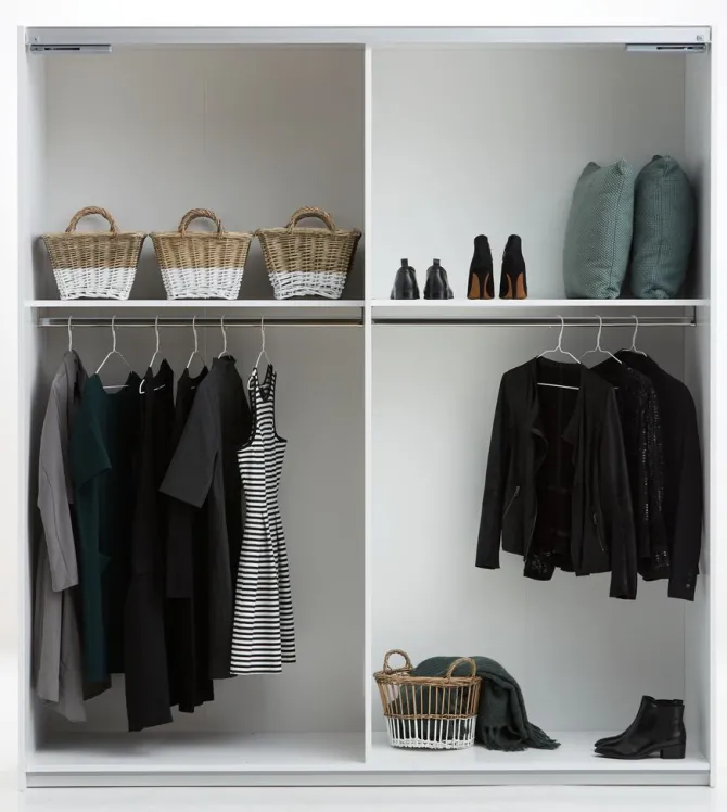 Garderobeskab TARP 202x221 højglans/hvid