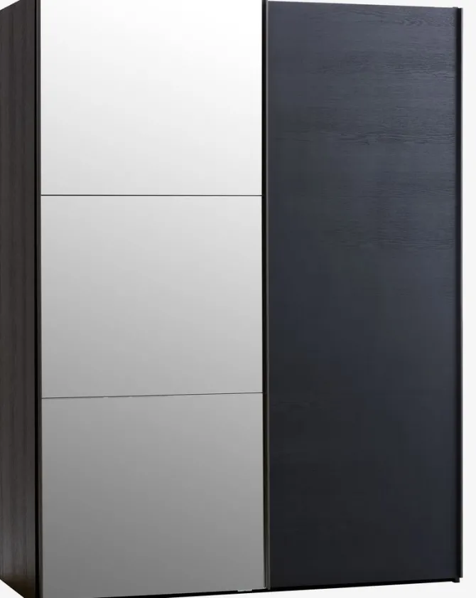 Garderobeskab TARP 151x201 m/spejl sort