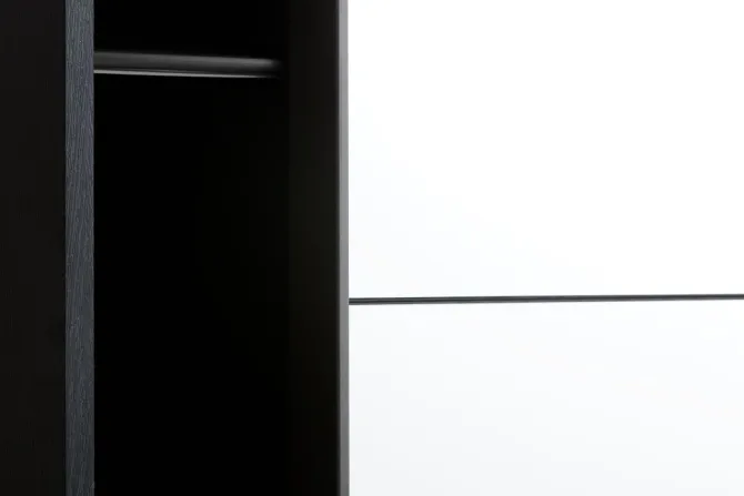 Garderobeskab TARP 151x201 m/spejl sort