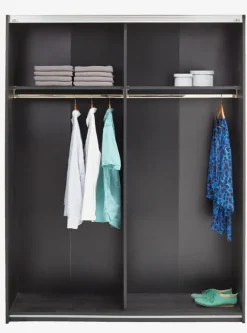 Garderobeskab TARP 151x201 m/spejl sort