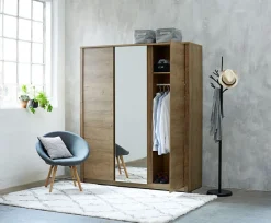 Garderobeskab VEDDE 167x197 m/spejl vild eg