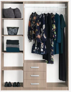 Garderobeskab VELLERUP 151x200 kombi eg