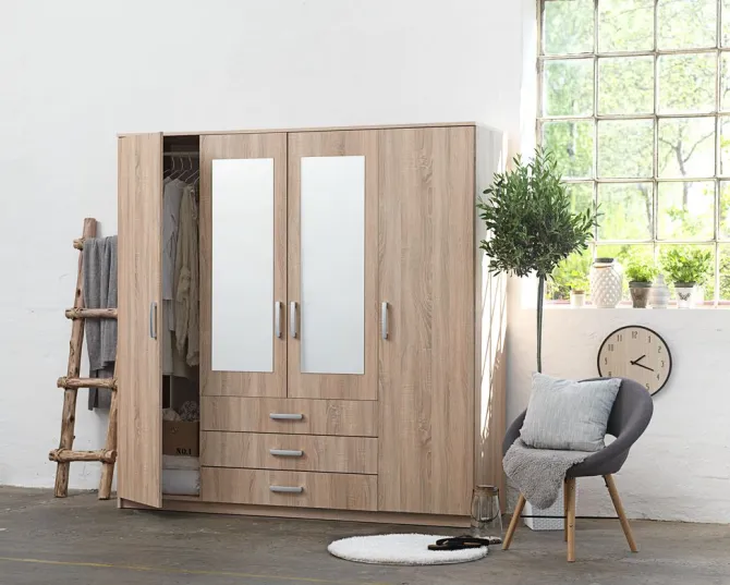 Garderobeskab VELLERUP 200x200 kombi eg