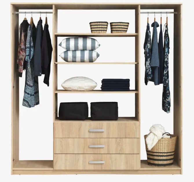 Garderobeskab VELLERUP 200x200 kombi eg