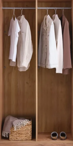 Garderobeskab VIBY 101x200 2 låger egefarve natur