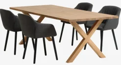 GRIBSKOV L230 bord eg + 4 ADSLEV stole antracit