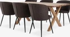 GRIBSKOV L230 bord eg + 4 RISSKOV stole mørkebrun