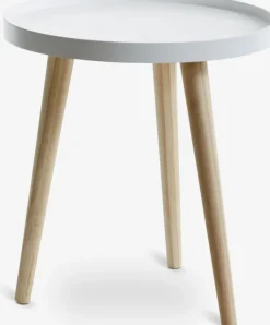 Hjørnebord BAKKEBJERG Ø40 hvid/natur