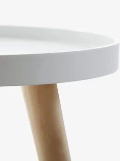 Hjørnebord BAKKEBJERG Ø40 hvid/natur