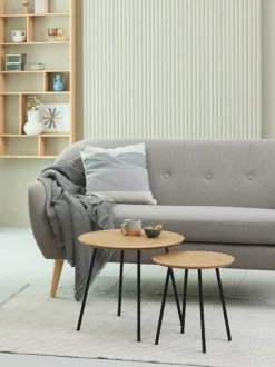 Hjørnebord NYBO Ø40 egefarve/sort