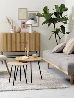 Hjørnebord NYBO Ø55 egefarve/sort