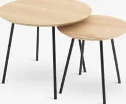 Hjørnebord NYBO Ø55 egefarve/sort