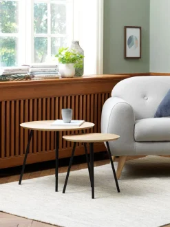 Hjørnebord NYBO Ø55 egefarve/sort